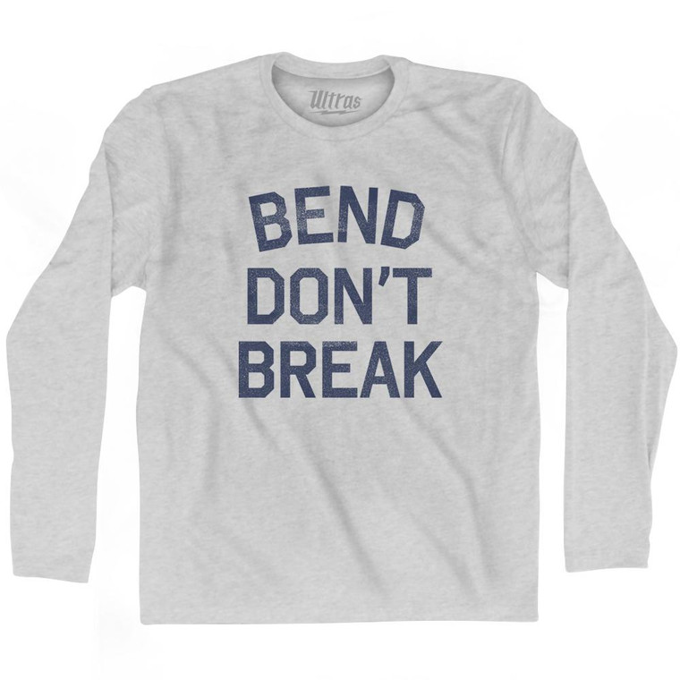 Bend Dont Break Adult Cotton Long Sleeve T-Shirt-Grey Heather