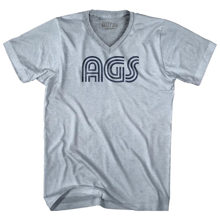 Augusta Airport AGS Adult Tri-Blend V-neck T-shirt - Athletic White