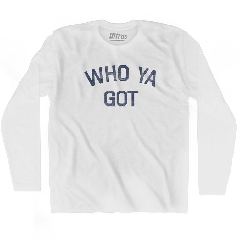 Who Ya Got Adult Cotton Long Sleeve T-Shirt - Grey Heather