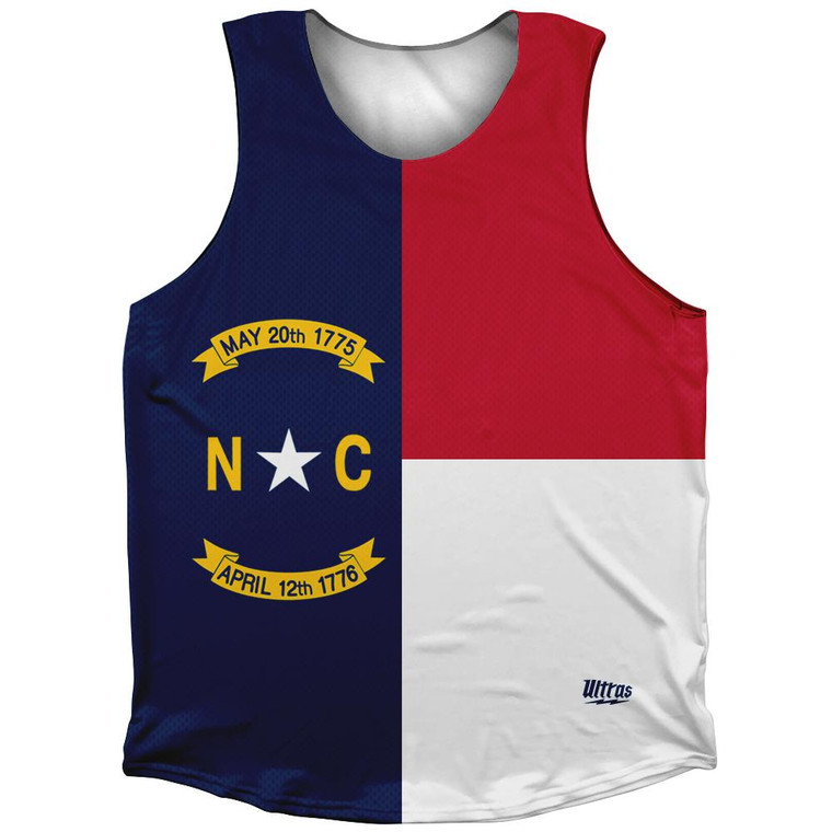 North Carolina State Flag Athletic Tank Top - Blue White