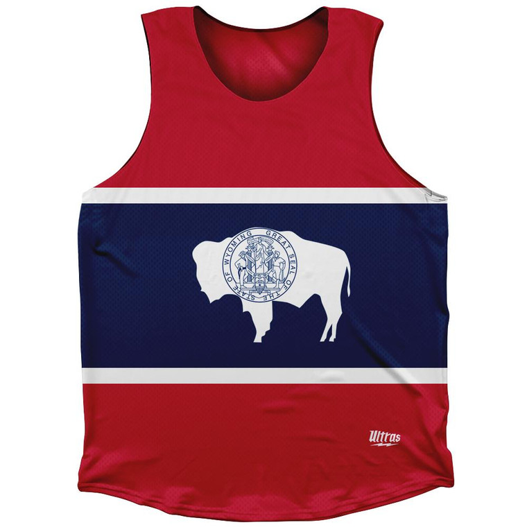 Wyoming State Flag Athletic Tank Top - Red