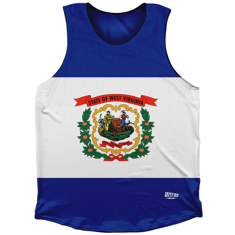 West Virginia State Flag Athletic Tank Top - Blue White