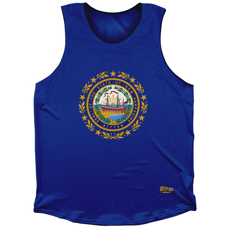 New Hampshire State Flag Athletic Tank Top-Blue
