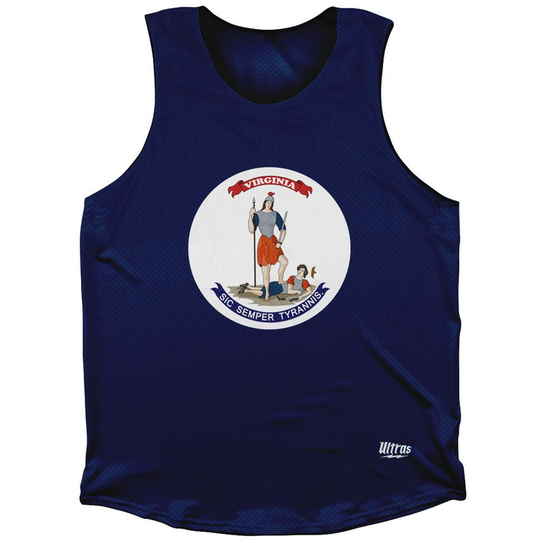 Virginia State Flag Athletic Tank Top-Navy