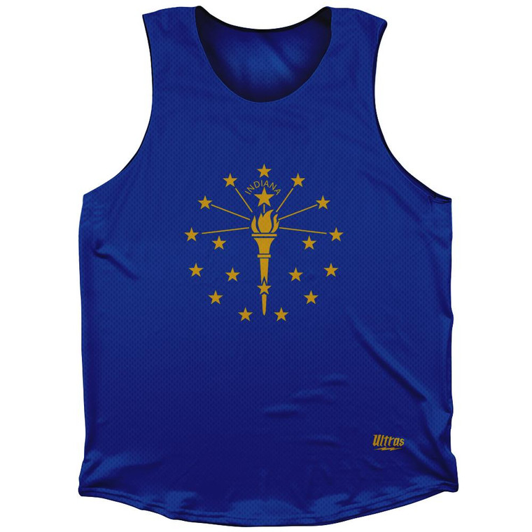 Indiana State Flag Athletic Tank Top-Blue