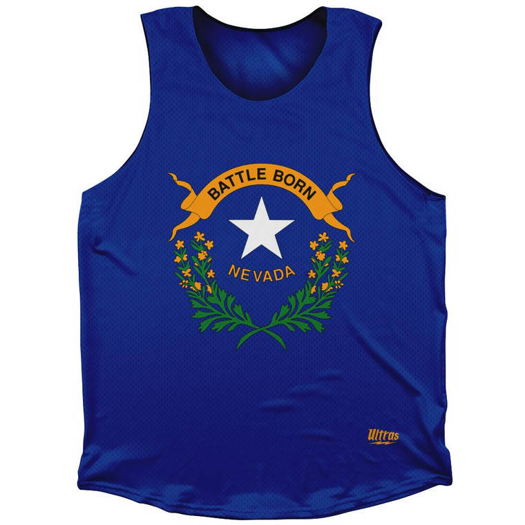 Nevada State Flag Athletic Tank Top-Blue