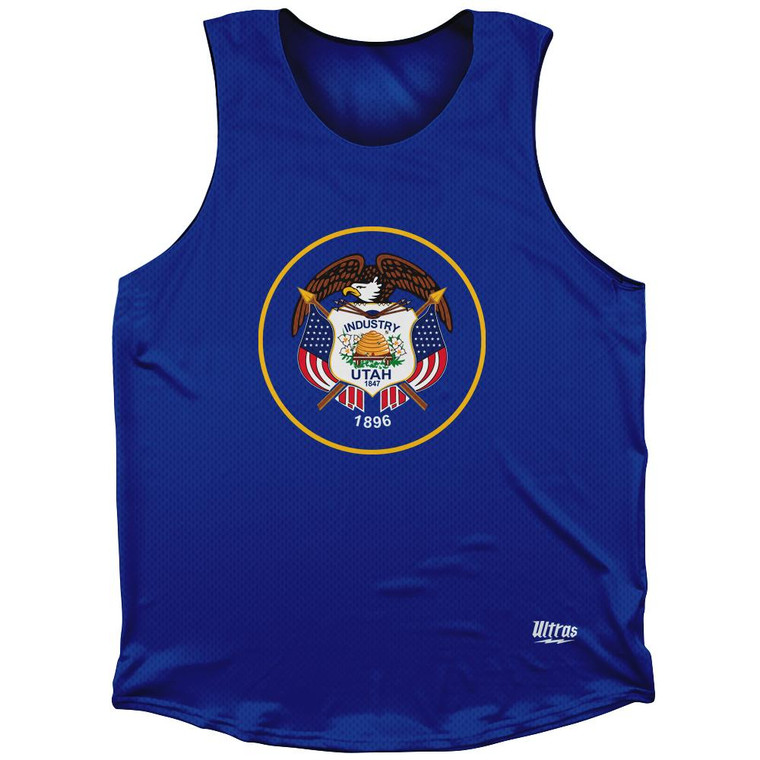 Utah State Flag Athletic Tank Top-Navy