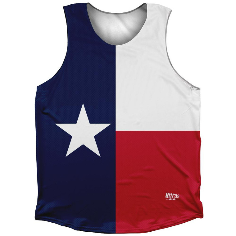 Texas State Flag Athletic Tank Top-Red White