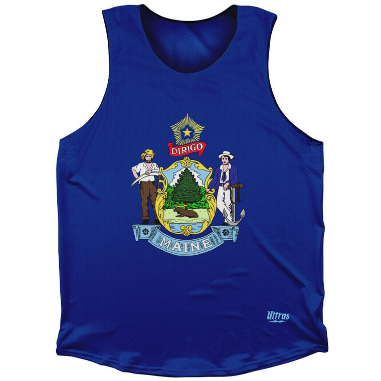 Maine State Flag Athletic Tank Top - Blue