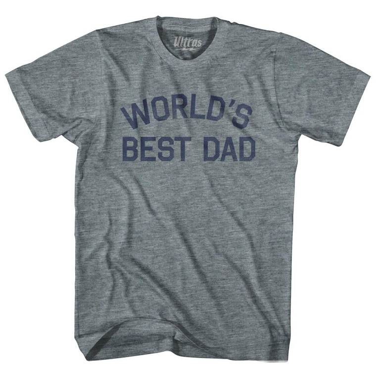 World's Best Dad Adult Tri-Blend T-Shirt - Athletic Grey