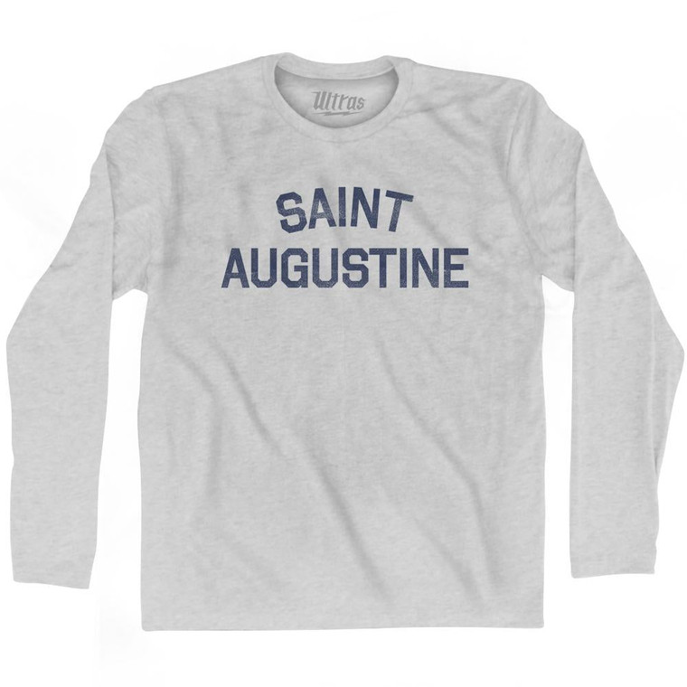 Saint Augustine Adult Cotton Long Sleeve T-Shirt-Grey Heather