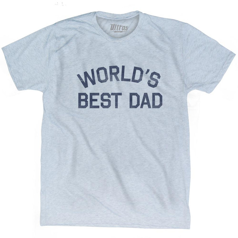 World's Best Dad Adult Tri-Blend T-Shirt - Athletic White