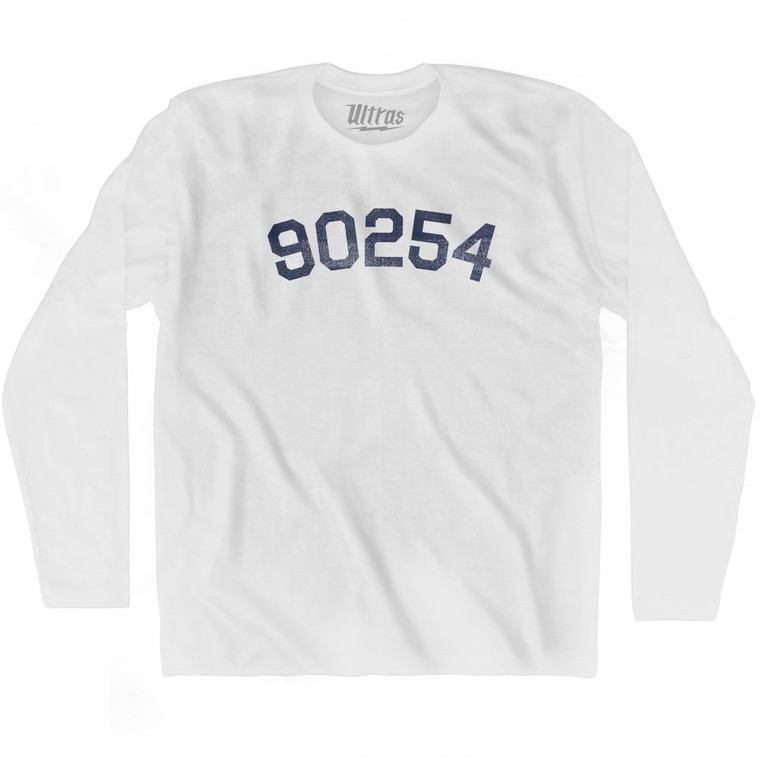 90254 Adult Cotton Long Sleeve T-Shirt - White