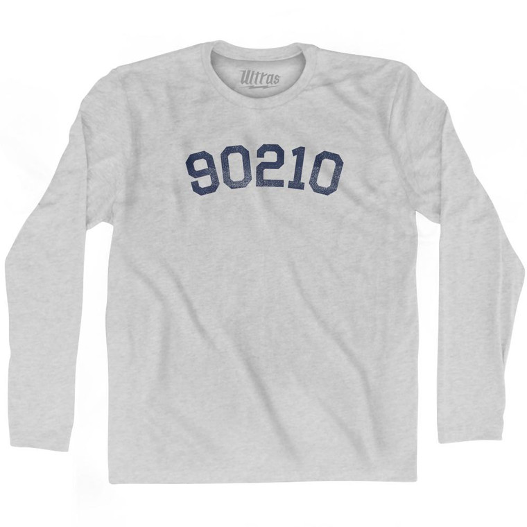 90210 Adult Cotton Long Sleeve T-Shirt - Grey Heather