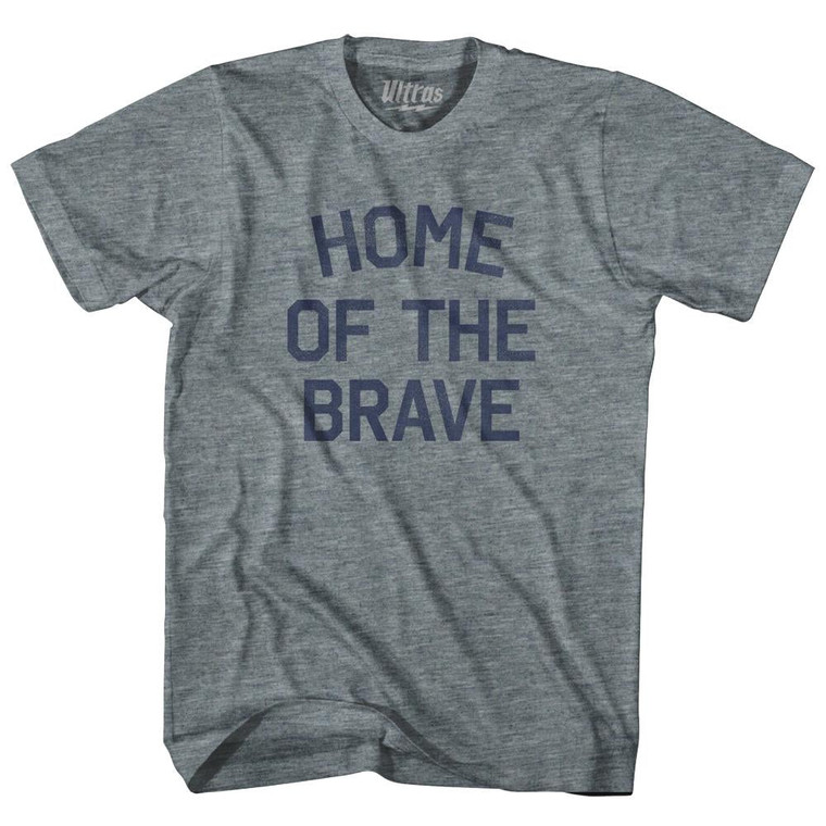 Home Of The Brave Womens Tri-Blend Junior Cut T-Shirt-Athletic Grey