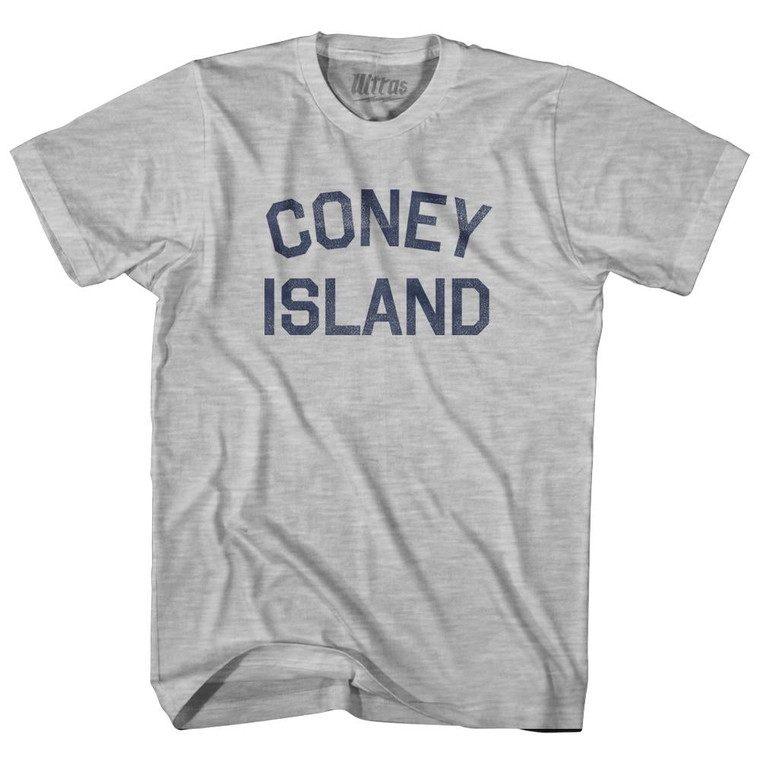 Coney Island Adult Cotton T-Shirt - Grey Heather