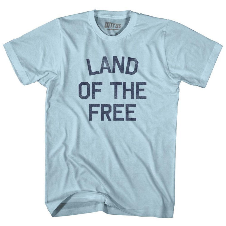 Land Of The Free Adult Cotton T-Shirt - Light Blue