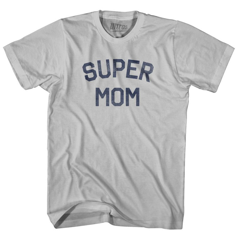 Super Mom Adult Cotton T-Shirt - Cool Grey