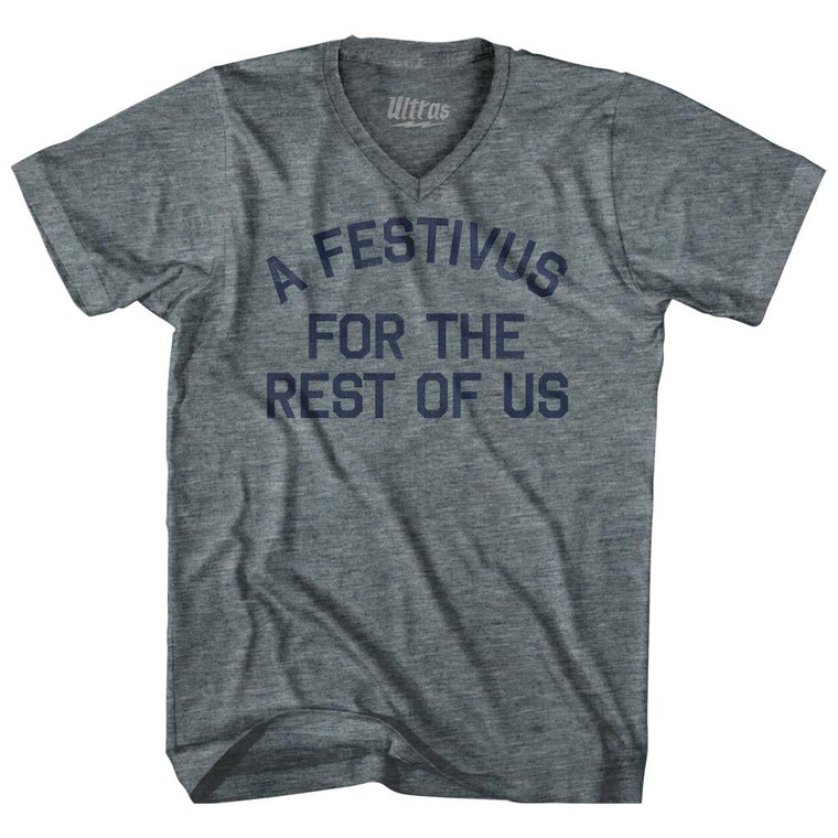 A Festivus For The Rest Of Us Adult Tri-Blend V-Neck T-Shirt - Athletic Grey