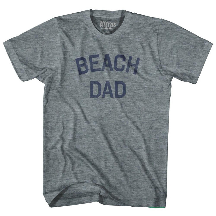 Beach Dad Adult Tri-Blend T-Shirt-Athletic Grey