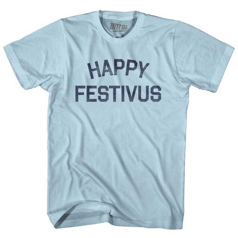 Happy Festivus Adult Cotton T-Shirt - Light Blue