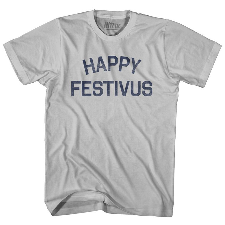 Happy Festivus Adult Cotton T-Shirt - Cool Grey