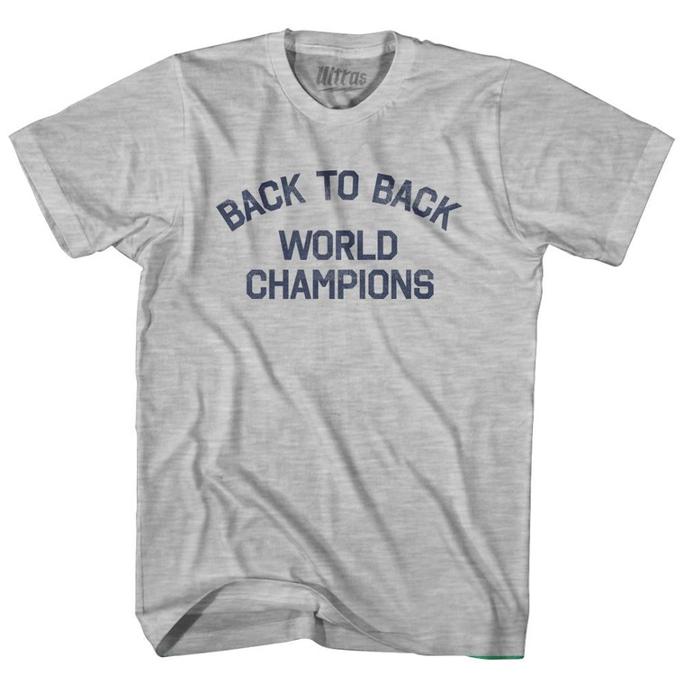 Back To Back World Champions Womens Cotton Junior Cut T-Shirt - Grey Heather
