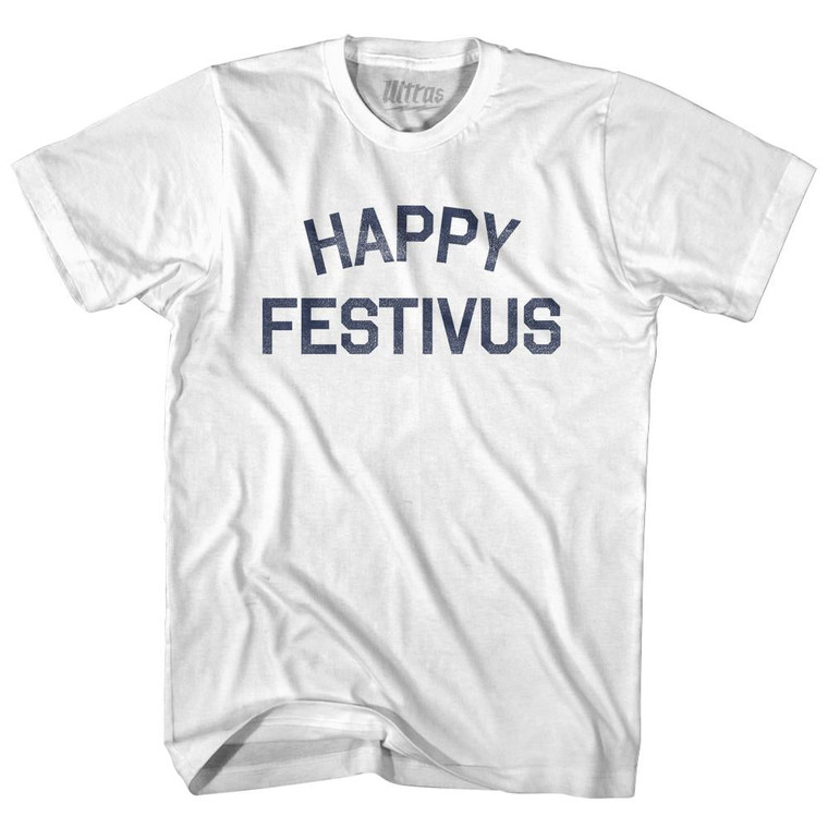 Happy Festivus Womens Cotton Junior Cut T-Shirt - White