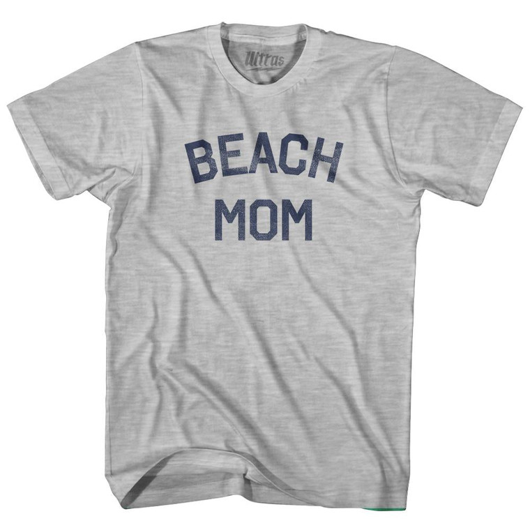 Beach Mom Womens Cotton Junior Cut T-Shirt - Grey Heather