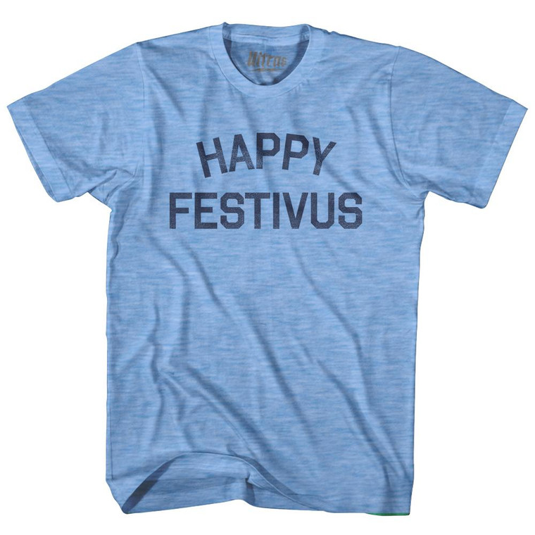 Happy Festivus Adult Tri-Blend T-Shirt - Athletic Blue