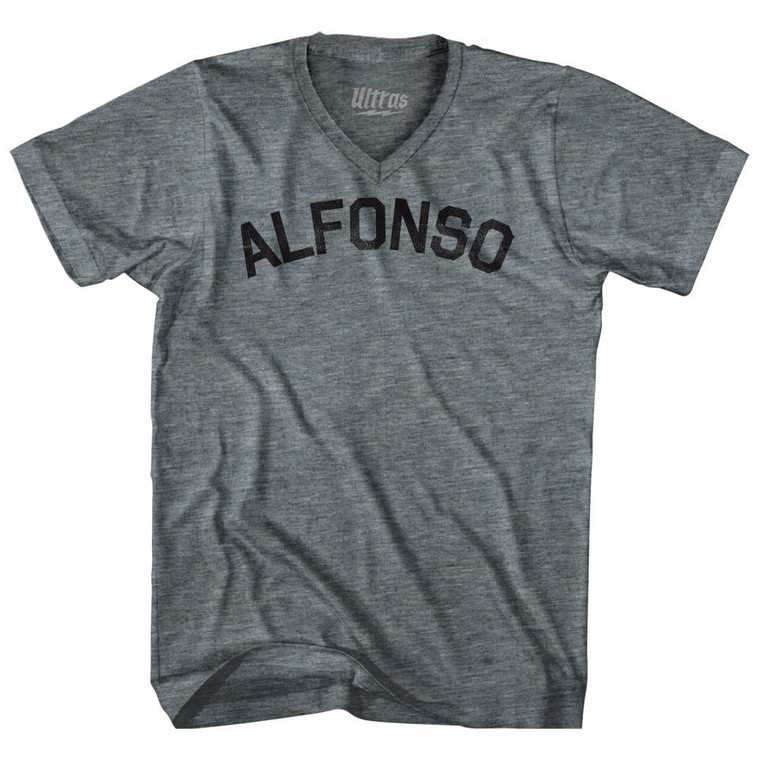 Alfonso Tri-Blend V-Neck Womens Junior Cut T-Shirt - Athletic Grey