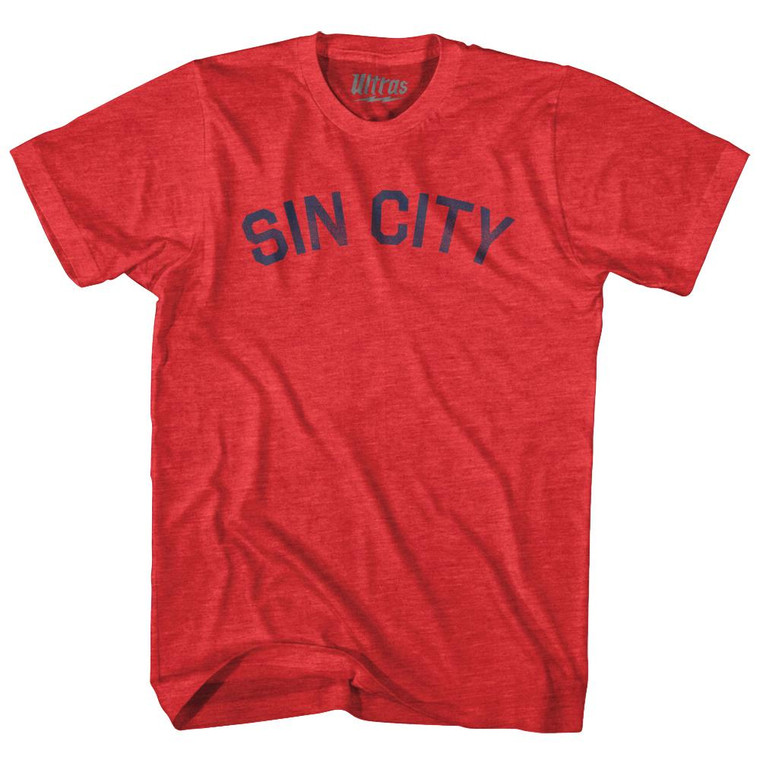 Sin City Adult Tri-Blend T-Shirt-Heather Red
