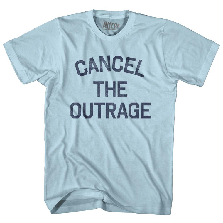 Cancel The Outrage Adult Cotton T-Shirt - Light Blue