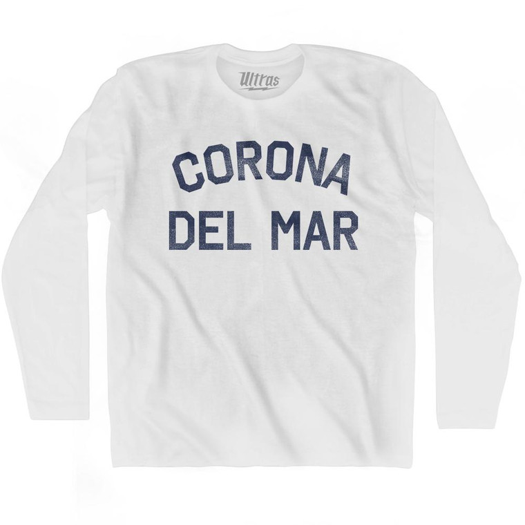 Corona Del Mar Adult Cotton Long Sleeve T-Shirt - White