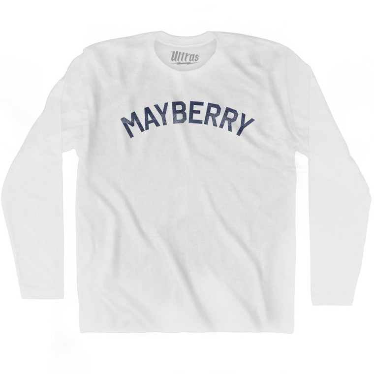 Mayberry Adult Cotton Long Sleeve T-Shirt - White