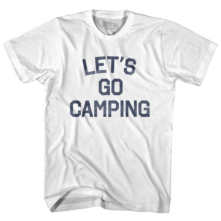 Lets Go Camping Womens Cotton Junior Cut T-Shirt - White