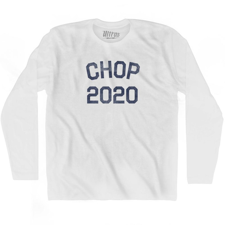 Chop 2020 Adult Cotton Long Sleeve T-Shirt - White