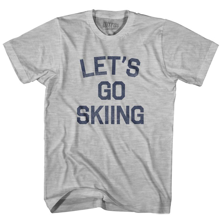 Lets Go Skiing Womens Cotton Junior Cut T-Shirt - Grey Heather
