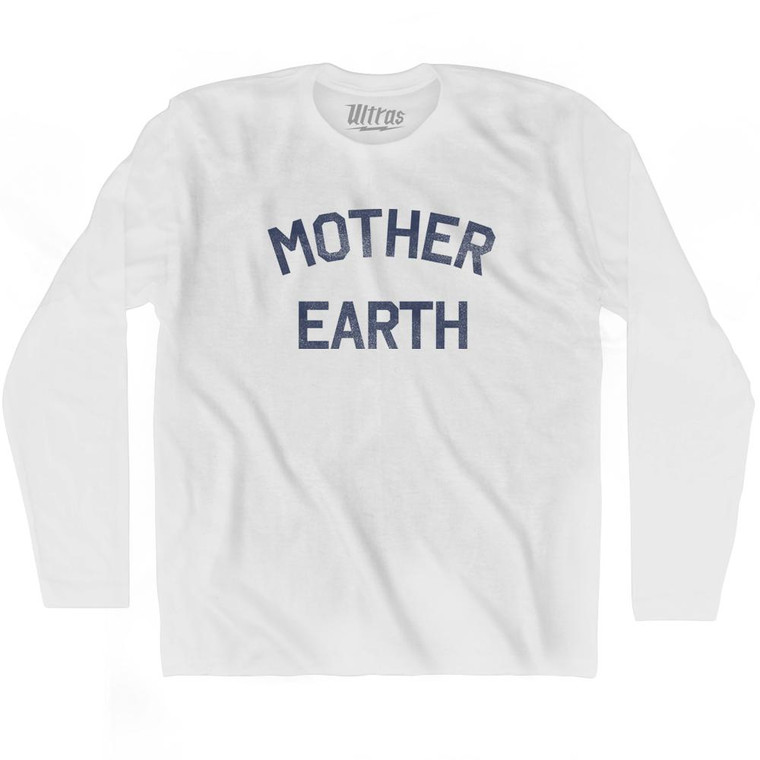 Mother Earth Adult Cotton Long Sleeve T-Shirt - White