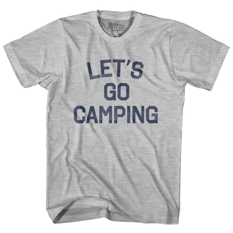 Lets Go Camping Womens Cotton Junior Cut T-Shirt - Grey Heather