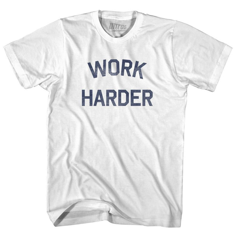 Work Harder Womens Cotton Junior Cut T-Shirt - White