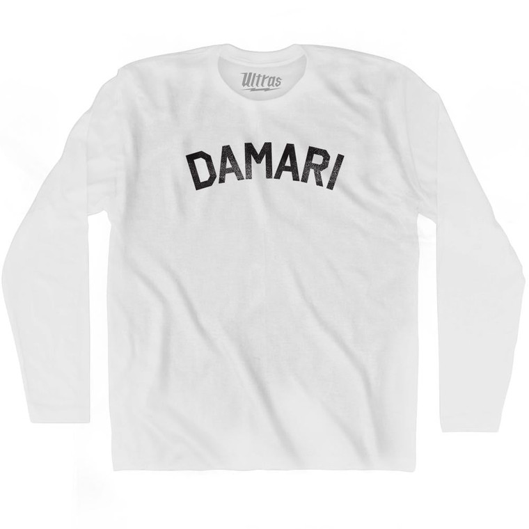 Damari Adult Cotton Long Sleeve T-Shirt - White