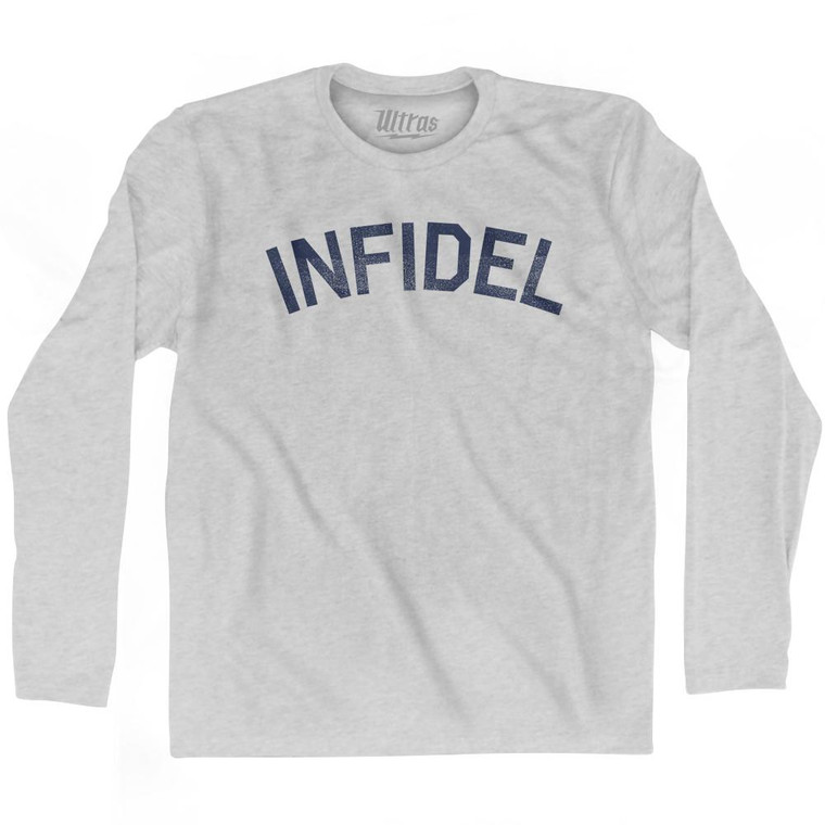 Infidel Adult Cotton Long Sleeve T-Shirt-Grey Heather