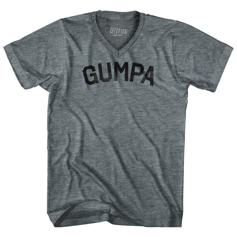 Gumpa Tri-Blend V-Neck Womens Junior Cut T-Shirt - Athletic Grey