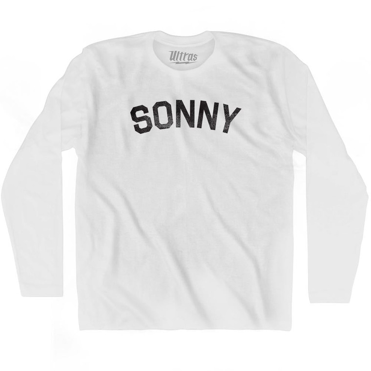 Sonny Adult Cotton Long Sleeve T-Shirt - White