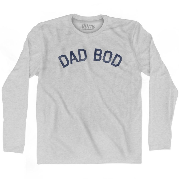 Dad Bod Adult Cotton Long Sleeve T-Shirt - Grey Heather