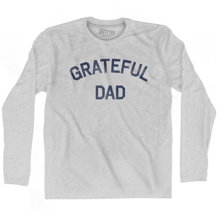 Grateful Mom Adult Cotton Long Sleeve T-Shirt - Grey Heather