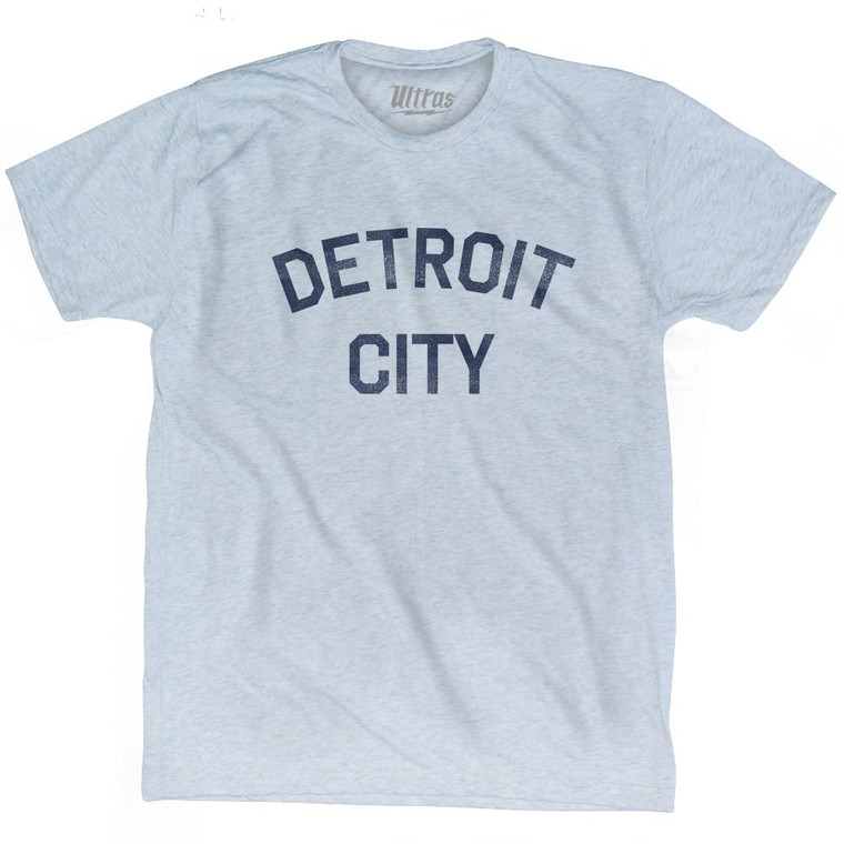 Detroit City Adult Tri-Blend T-Shirt - Athletic White