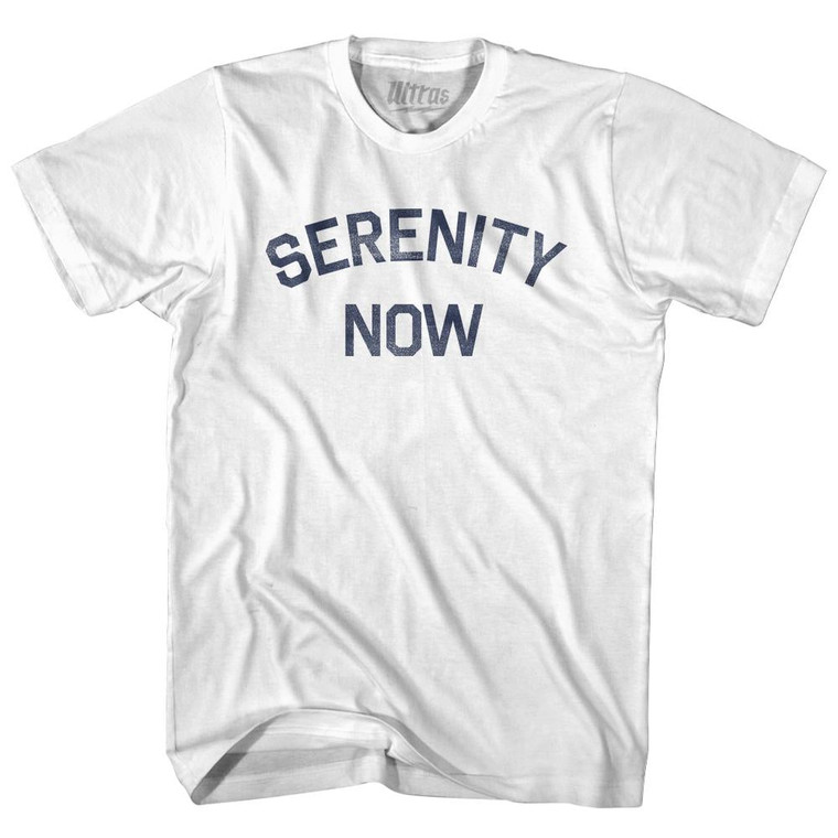 Serenity Now Womens Cotton Junior Cut T-Shirt-White