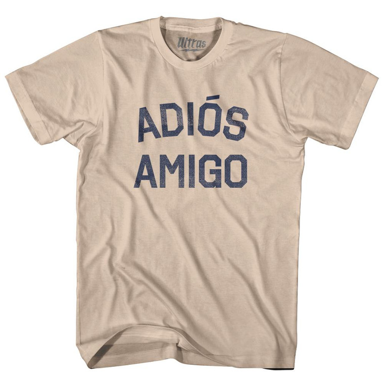 Adios Amigo Adult Cotton T-shirt - Creme